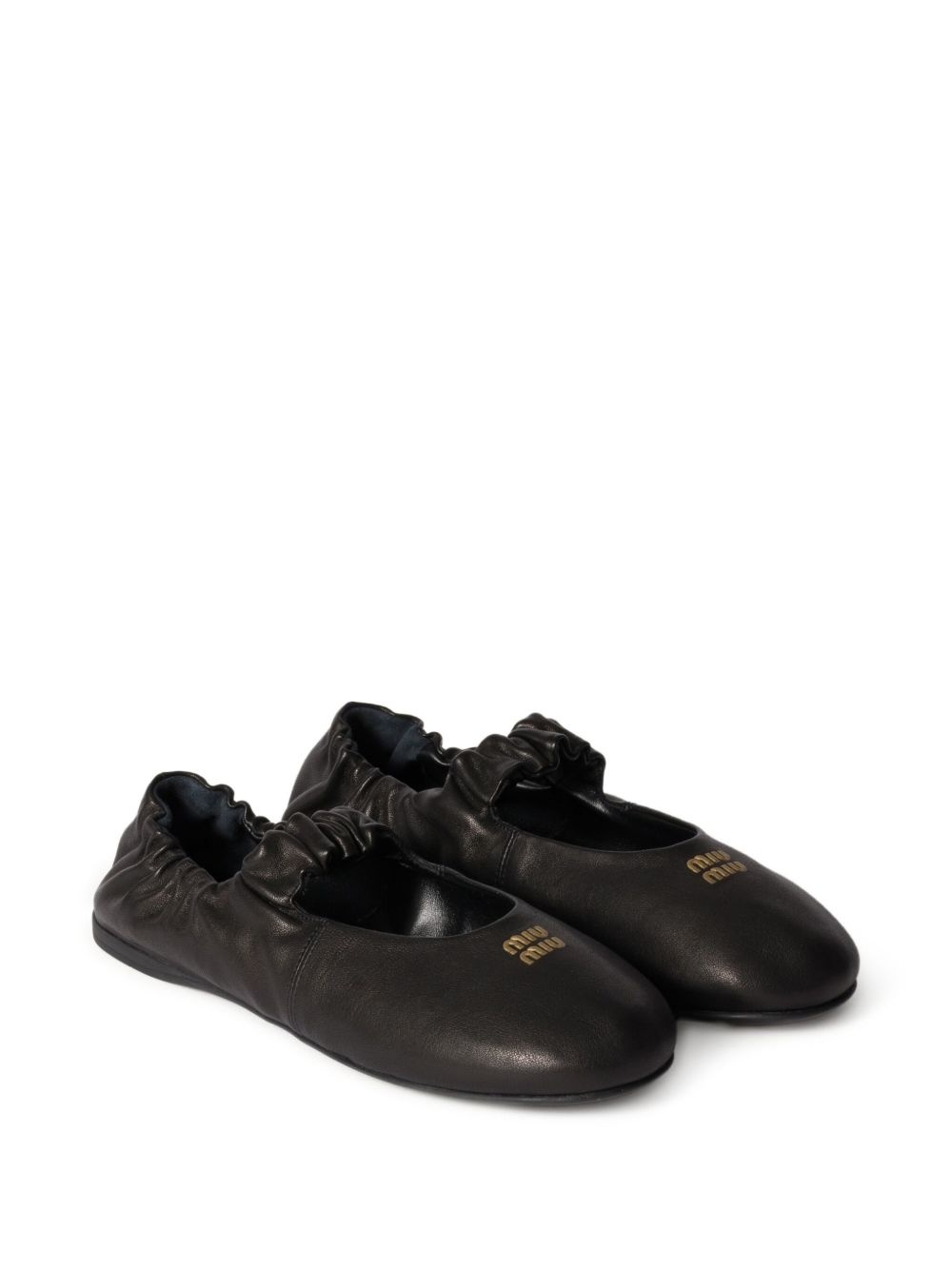 elasticated-detail ballet flats - 2