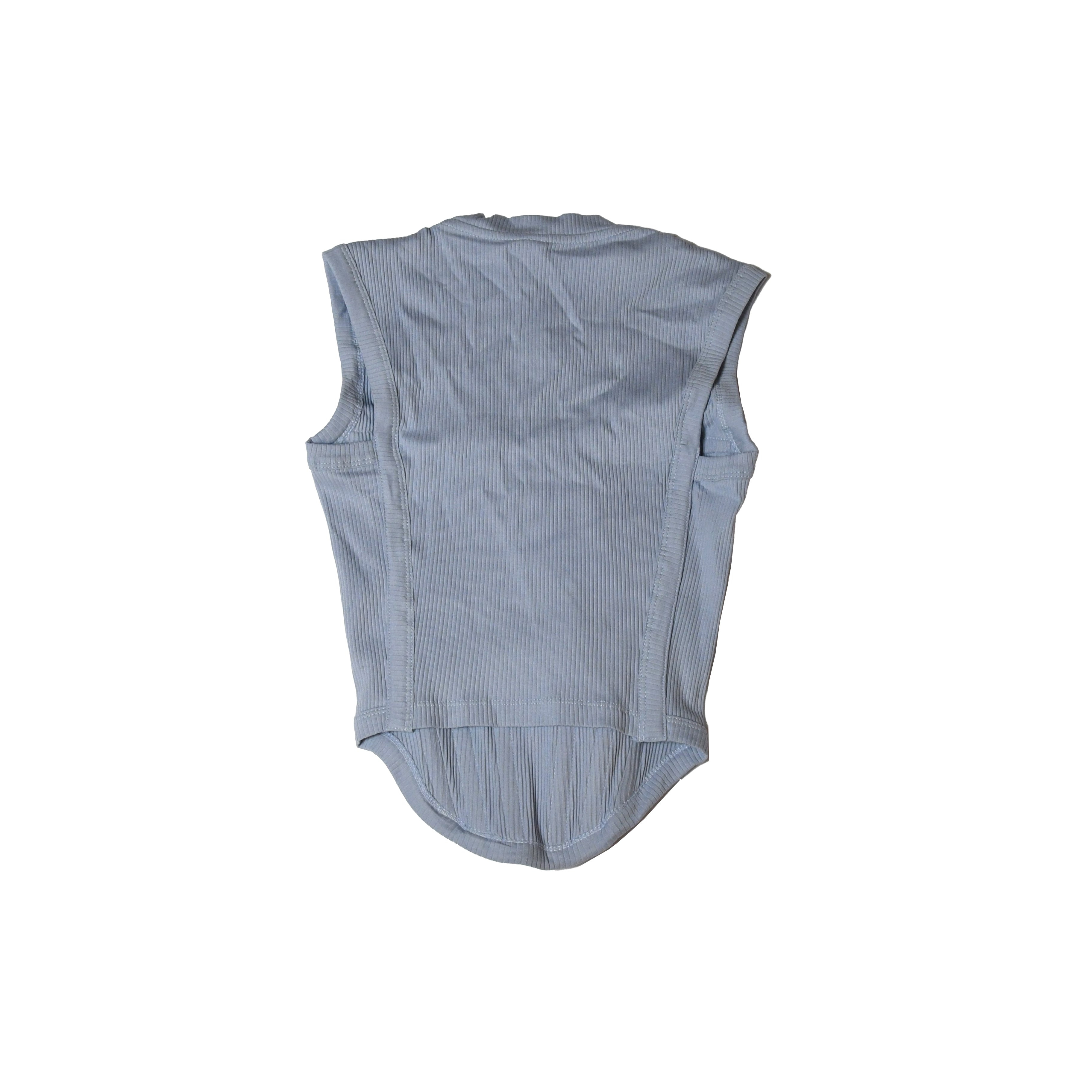 Dion Lee Jersey Rib Cropped Tank Corset Tank Top Blue - 2