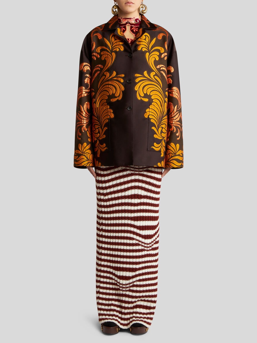 JACQUARD BROCADE SHIRT JACKET - 4