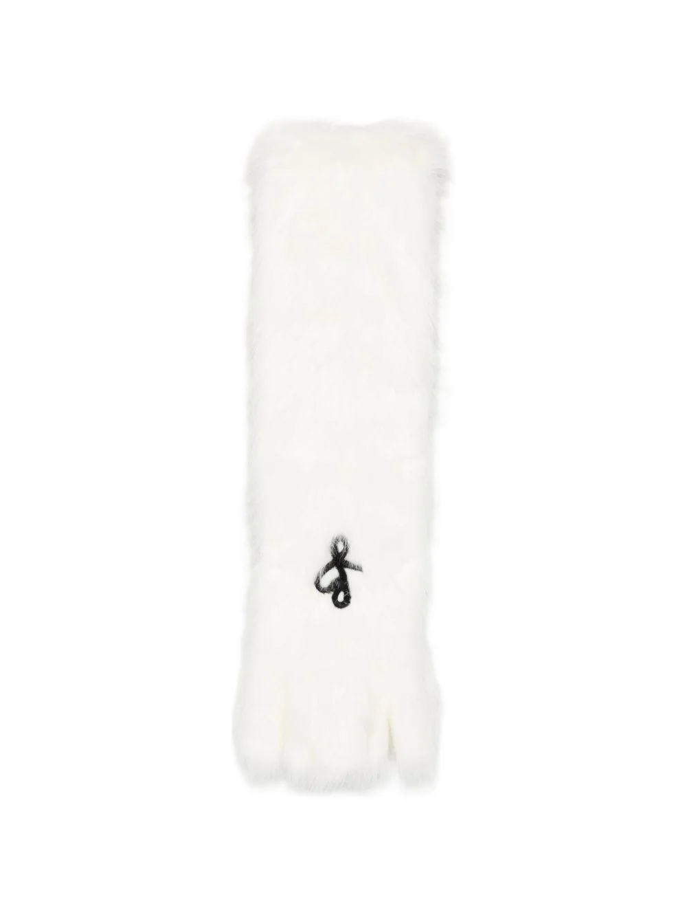 logo-embroidered faux-fur scarf - 1
