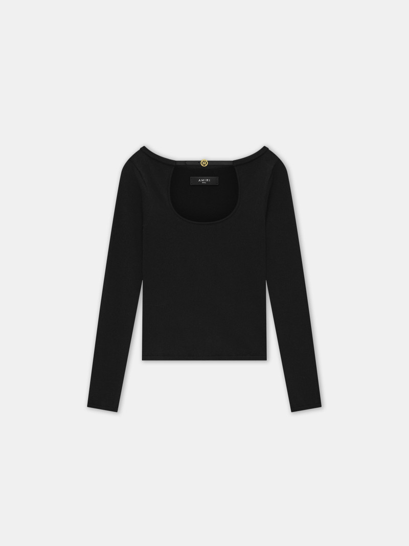 WOMEN'S LONG SLEEVE KEYHOLE TOP - 1