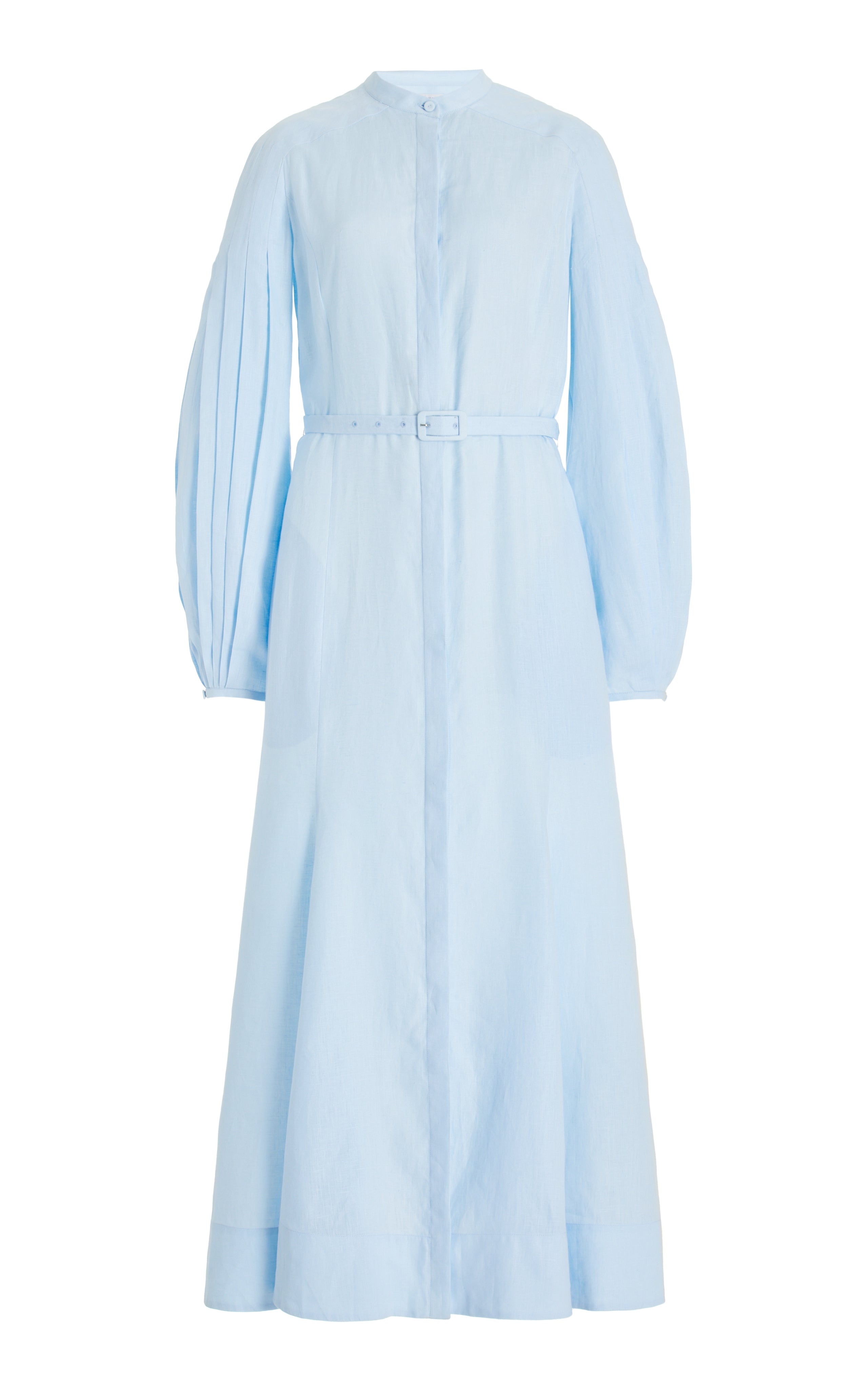 Lydia Dress in Light Blue Linen - 1