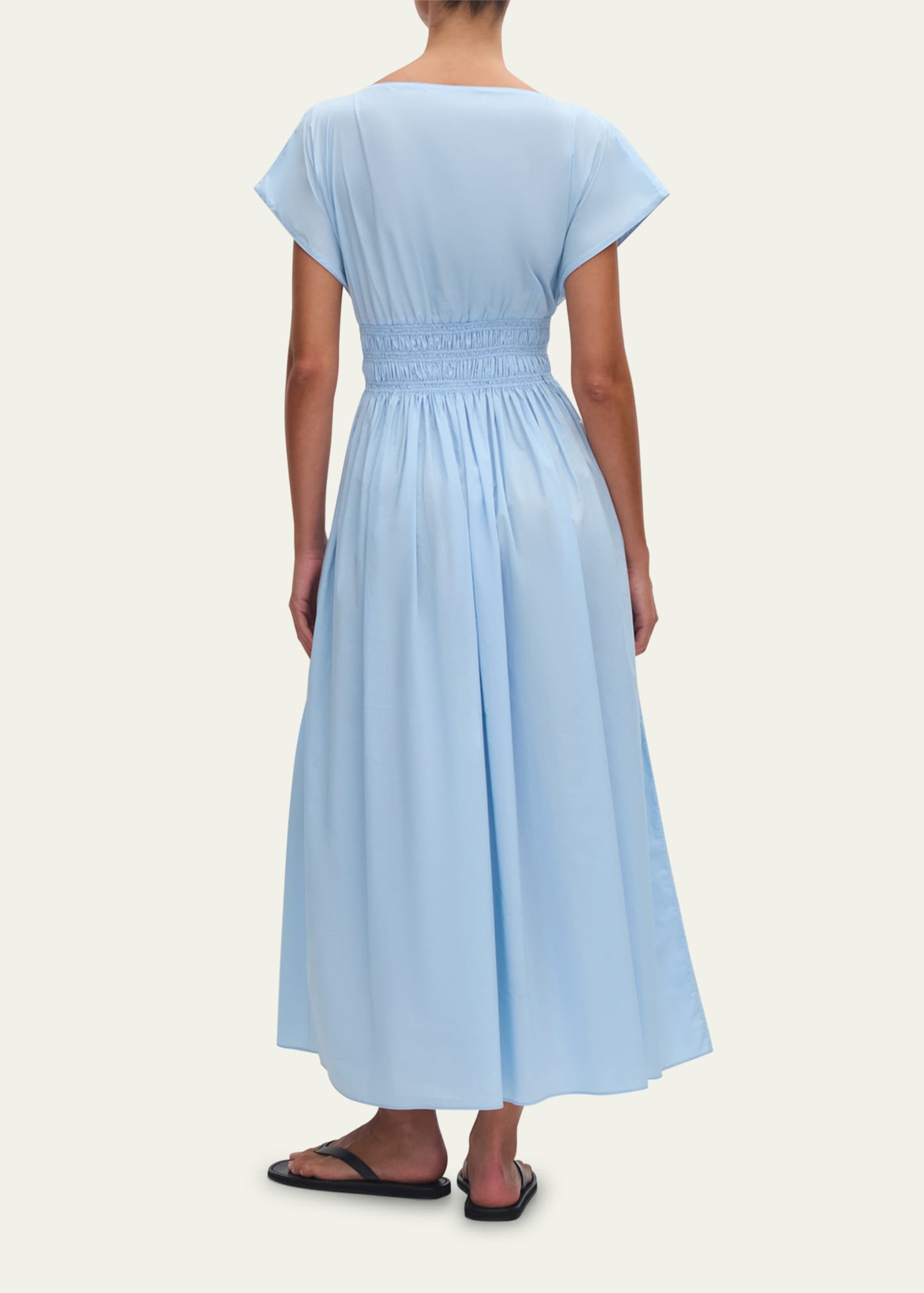 Shirred-Waist Midi Dress - 3