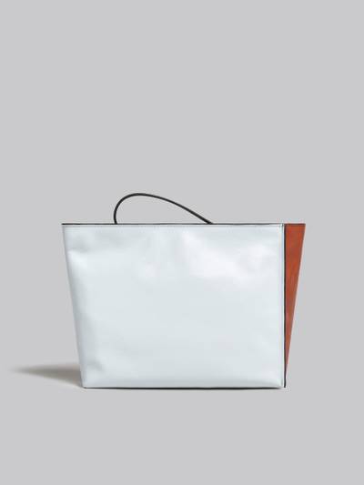 Marni MUSEO SOFT CLUTCH IN BROWN WHITE AND BLACK LEATHER outlook