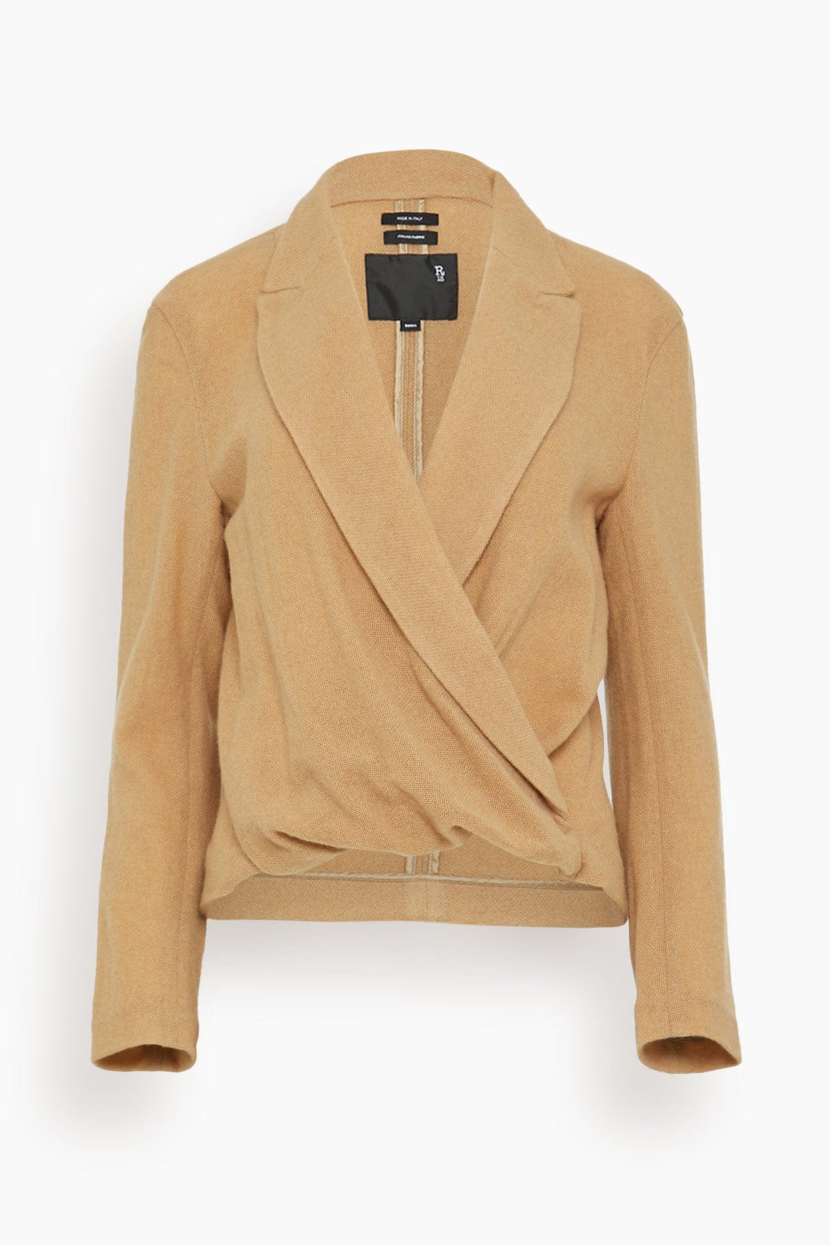 Twisted Lapel Top in Camel - 1
