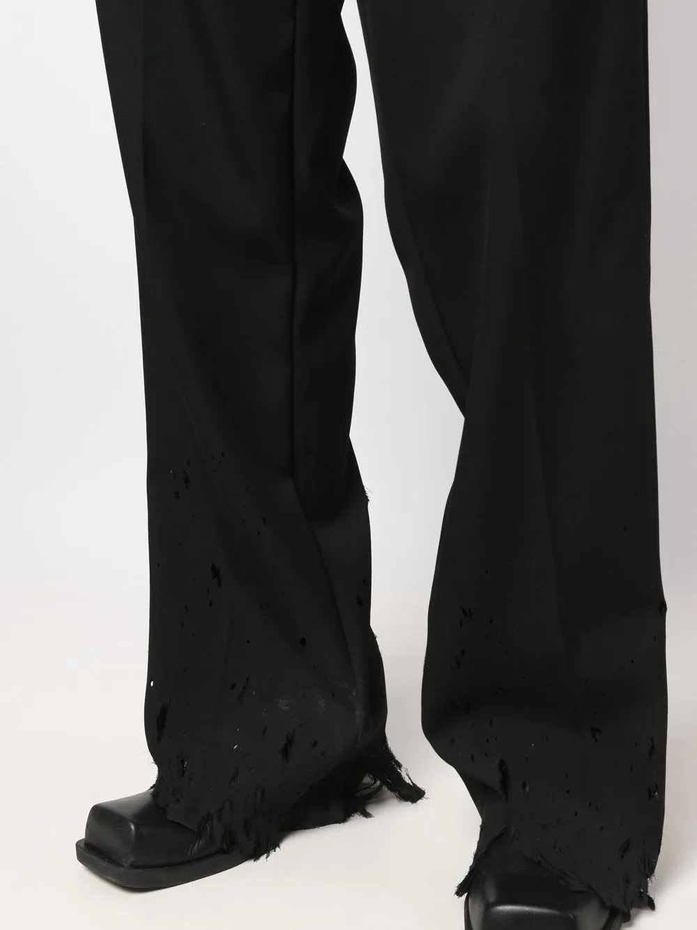 distressed straight-leg cut trousers - 5