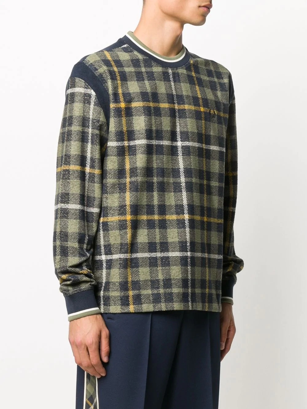 tartan-print crewneck jumper - 3