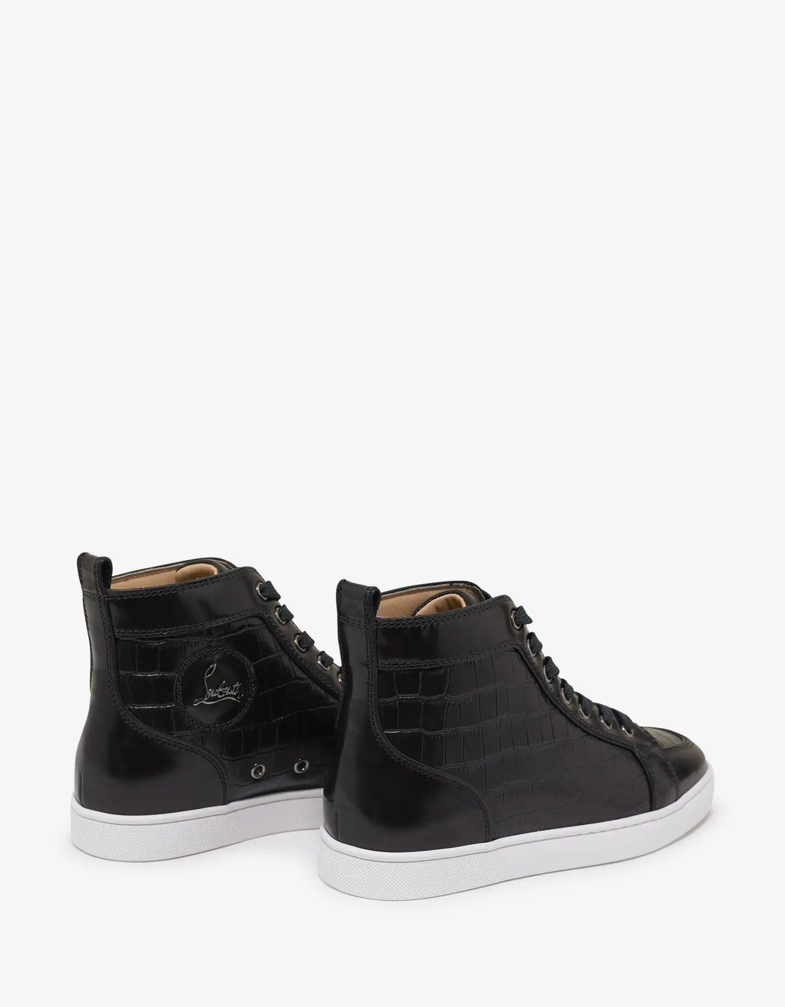 Christian Louboutin Rantus Flat Croc Embossed High Top Trainers - 3