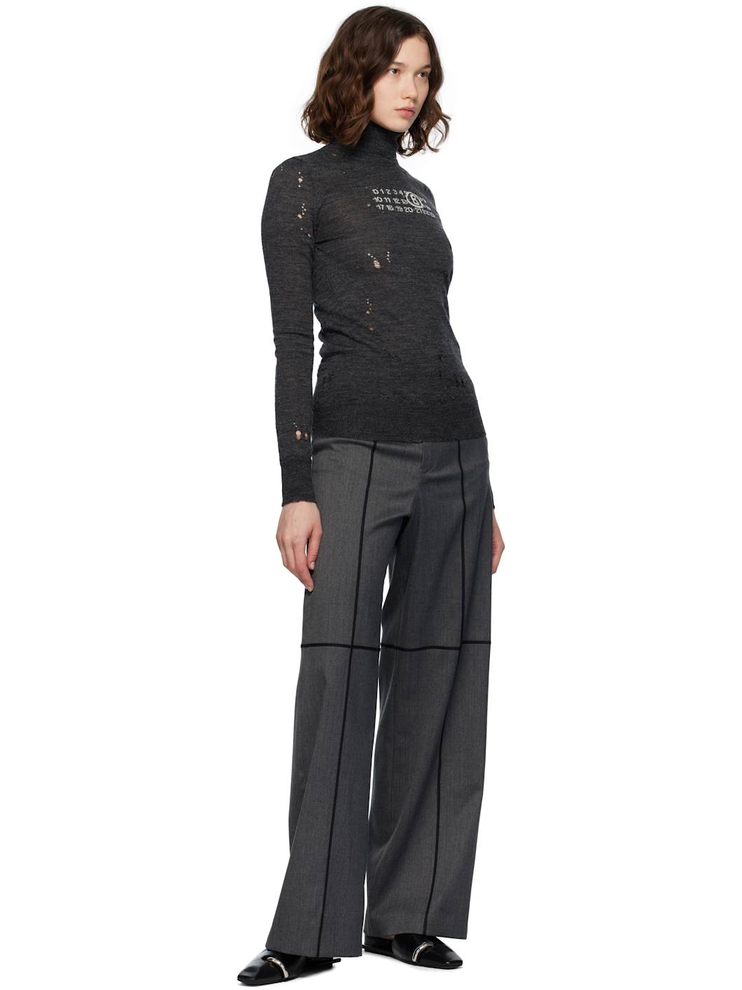 Gray Tailoring Wool Trousers - 4