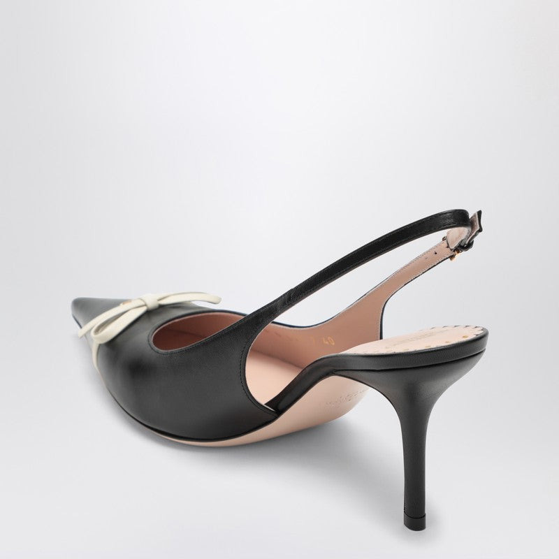 Valentino Garavani Black Pointed Slingback With Bow Women - 2