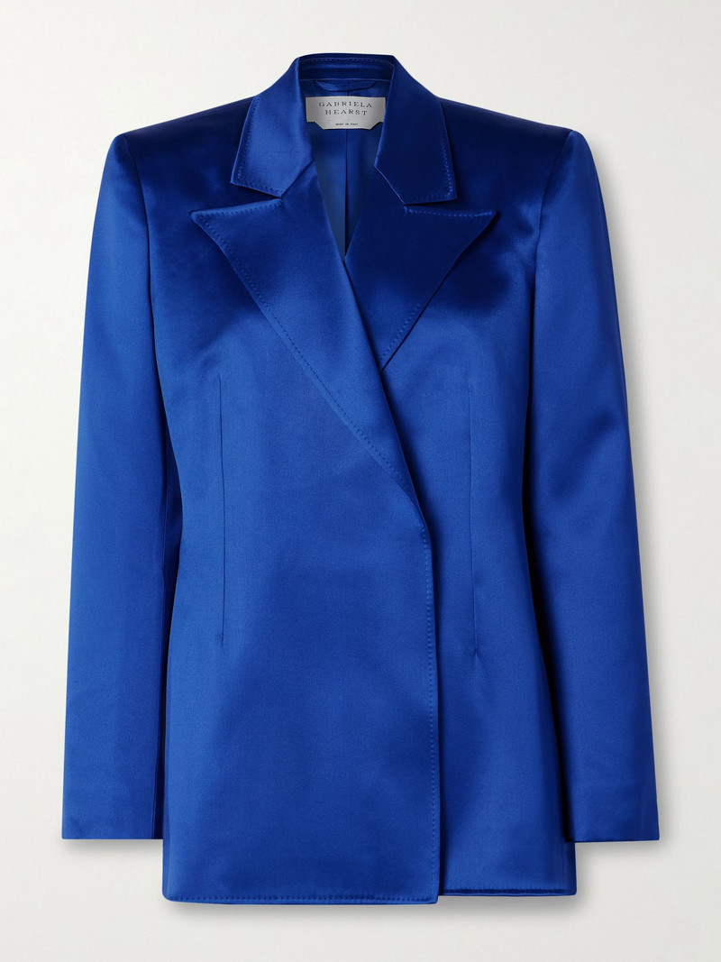 Aleah silk-satin blazer Cobalt blue 1