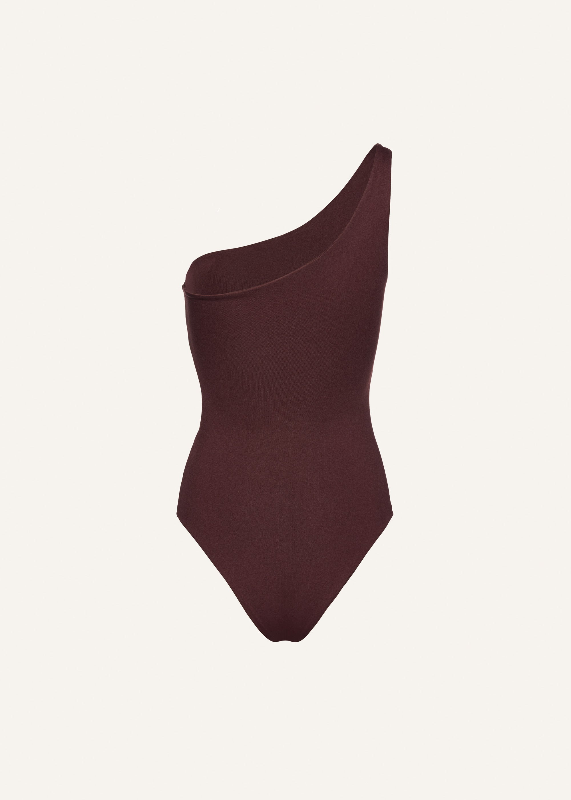 One shoulder cutout swimsuit in burgundy - 2