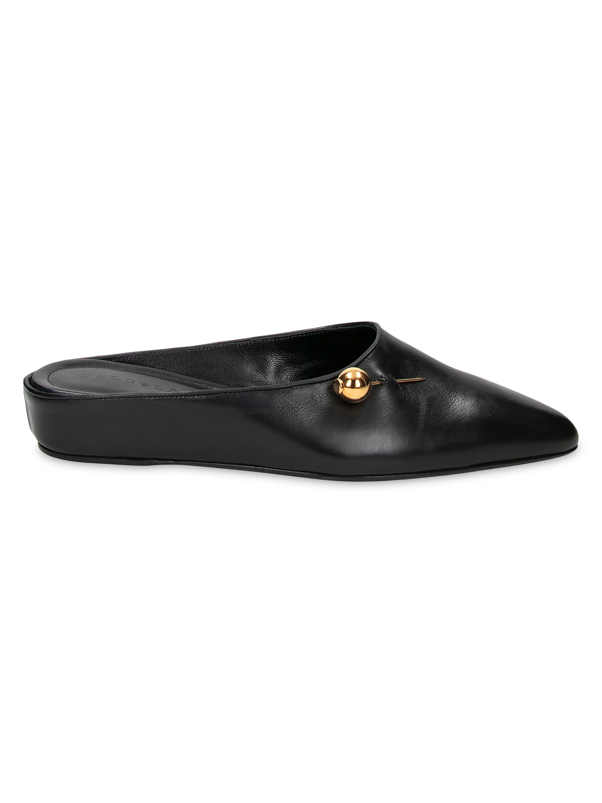 Women's Sleep On It Leather Slip-On Flats - Soft Grain Calf Skin Black - 1