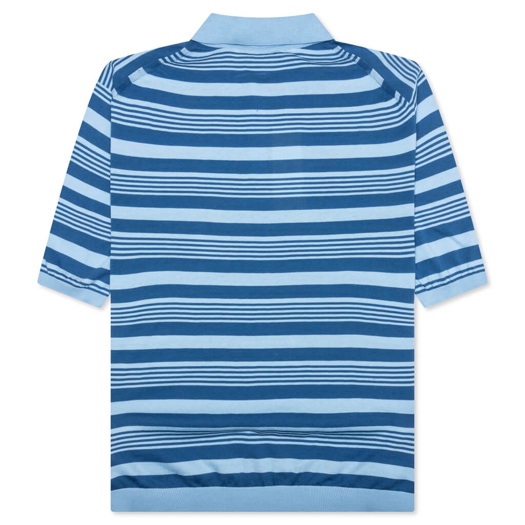 MIXED STRIPED POLO SHIRT - AZURE - 2