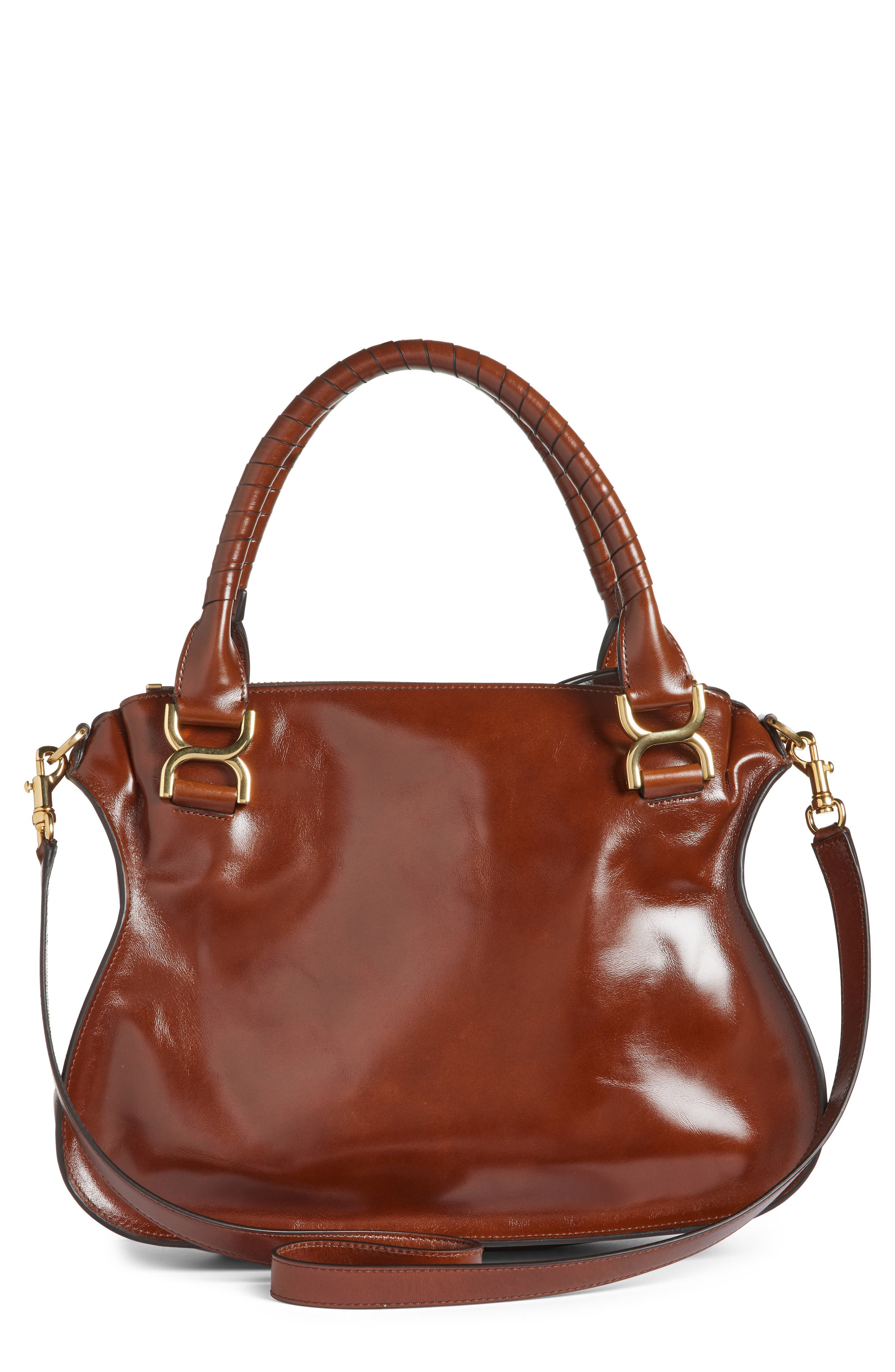 Chloé Medium Marcie Leather Satchel in 25E Sooty Brown at Nordstrom - 3