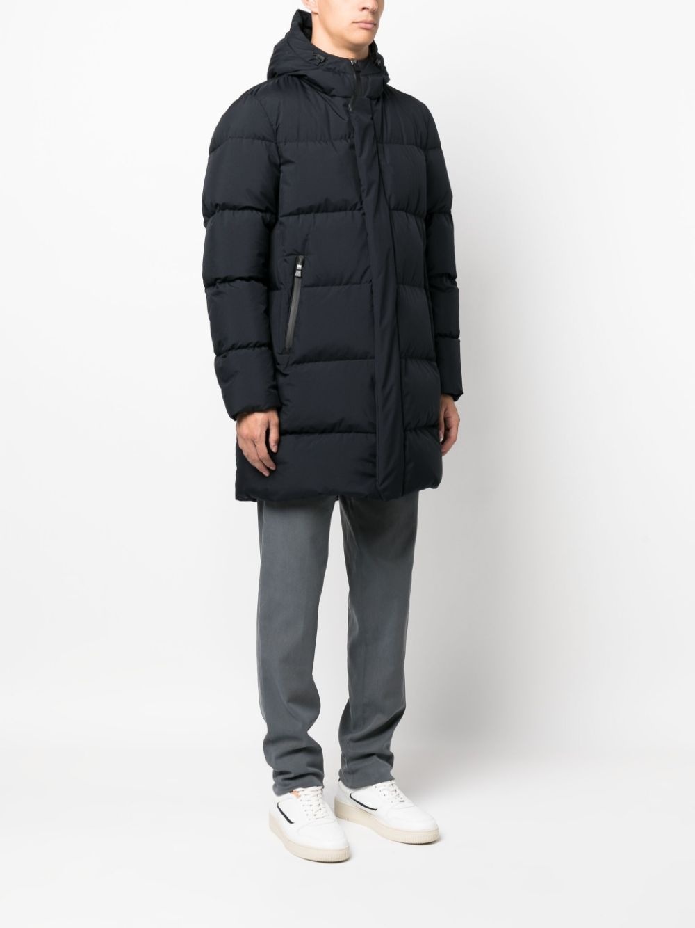 quilted hooded padded coat - 3