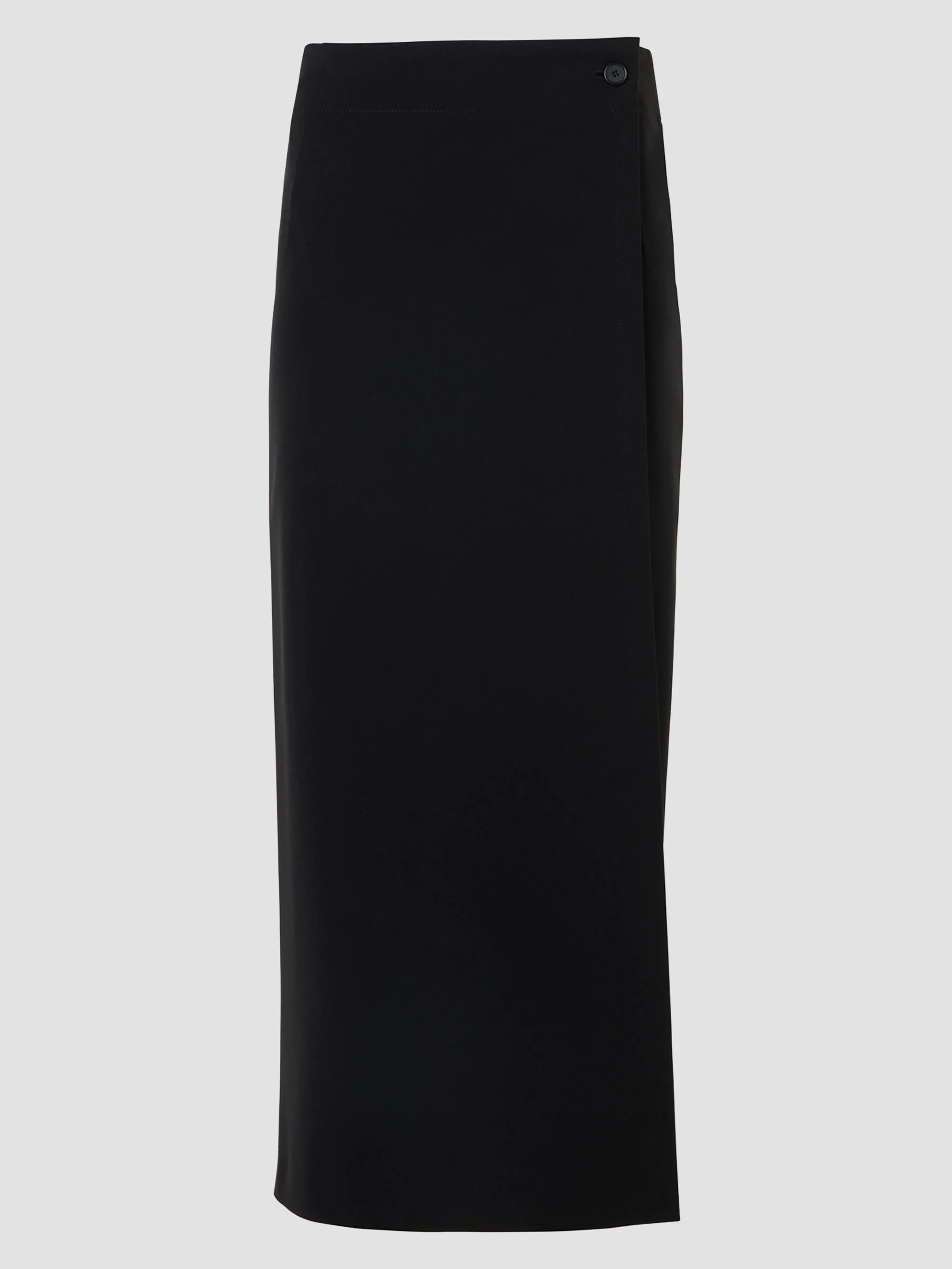 Women's Jersey Wrap Midi Skirt - Black - 1