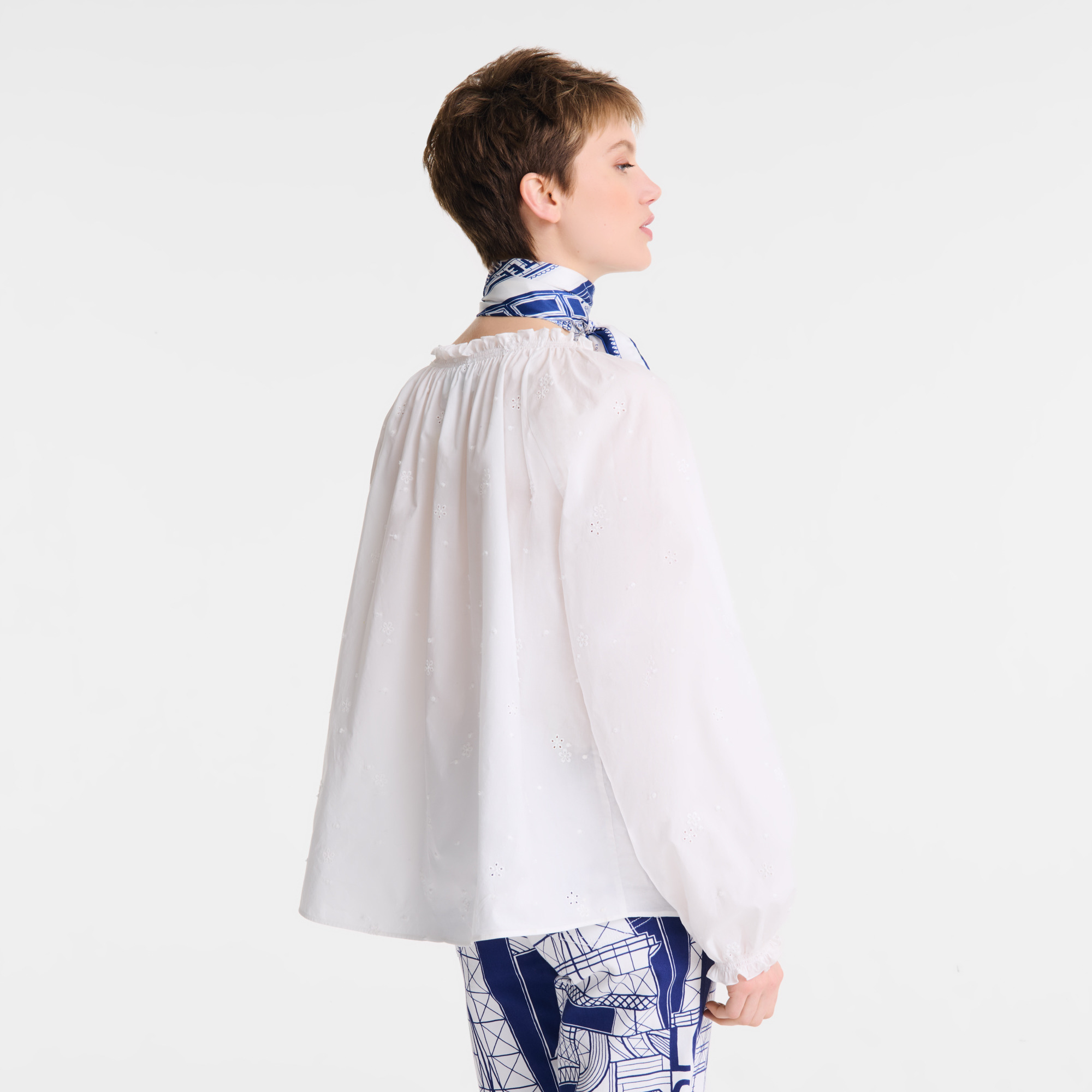 Blouse White - Poplin embroidered - 3