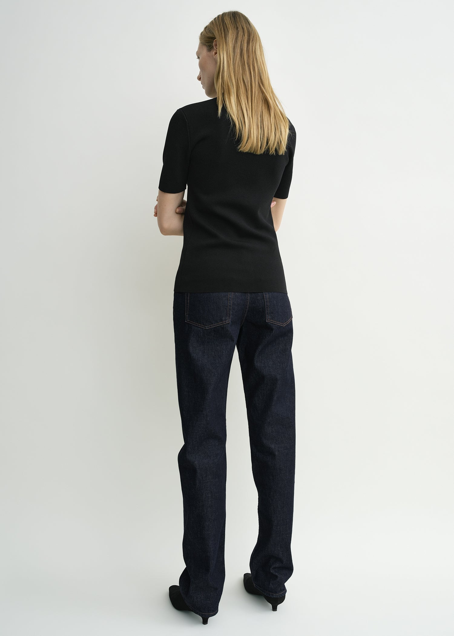 Compact knit tee black - 4
