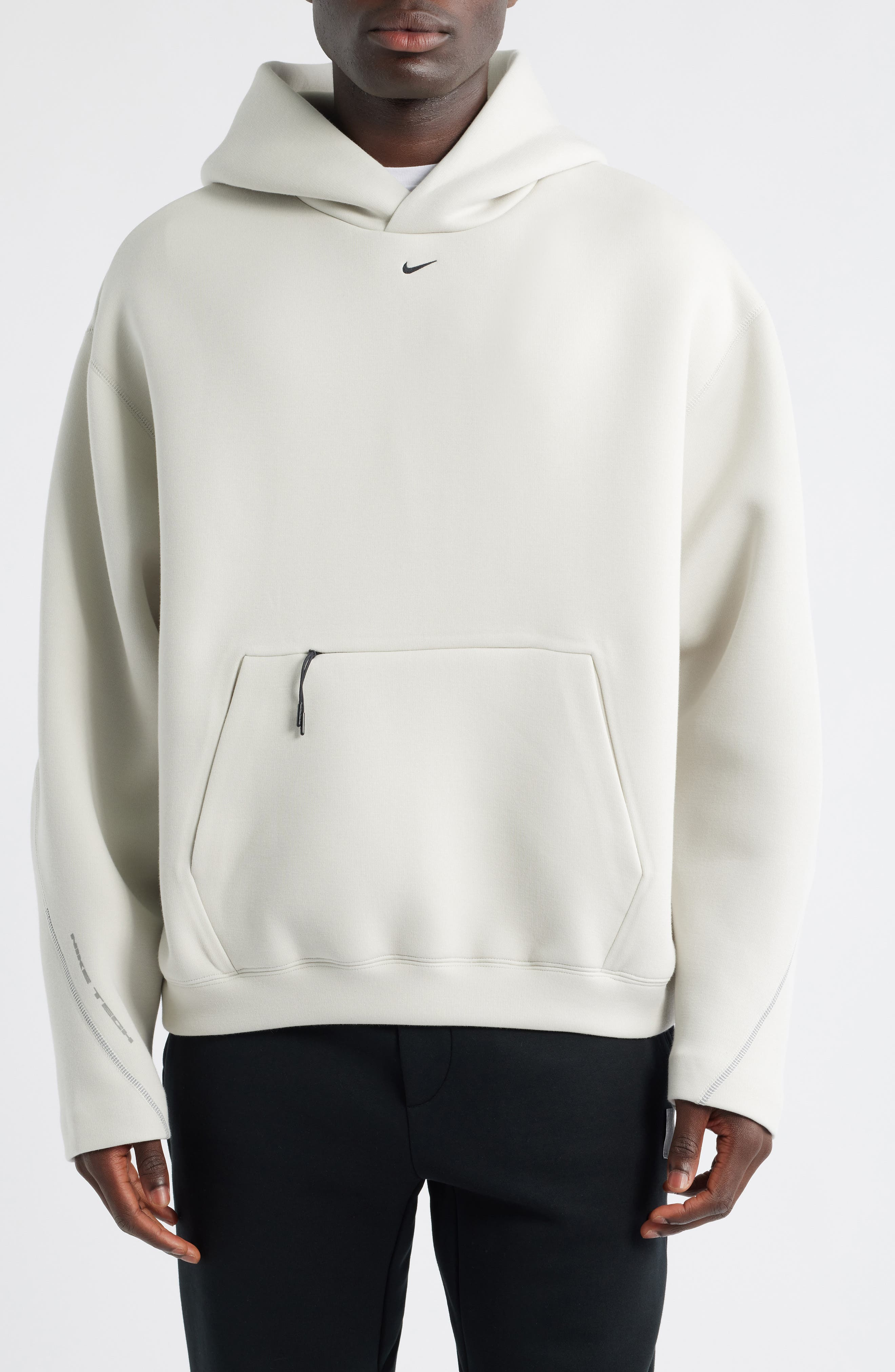 Nike Oversize Hoodie in Light Bone/Black at Nordstrom - 1