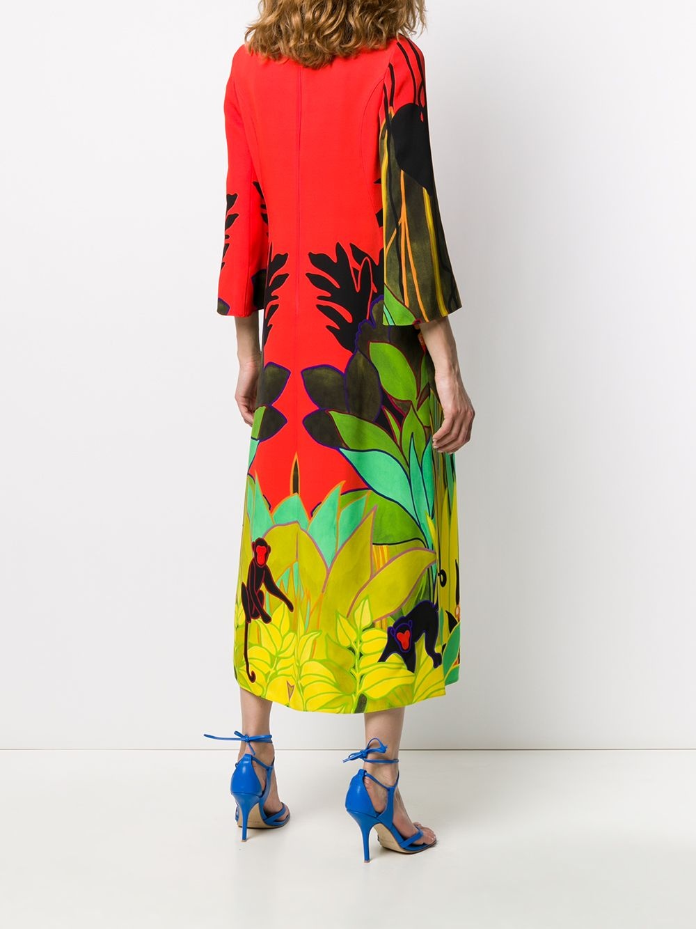 Monkey Forest print midi dress - 4