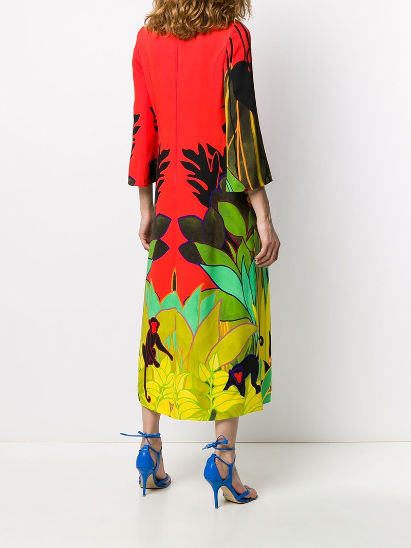 Monkey Forest print midi dress 4