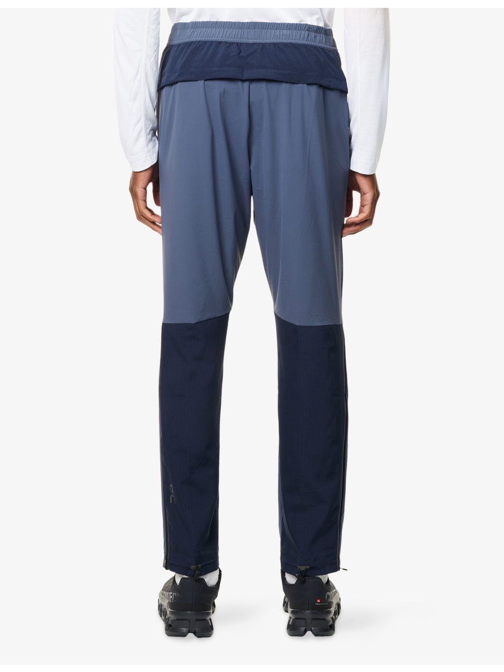 Logo-Print Mesh-Panelled Stretch-Woven Trousers - 4