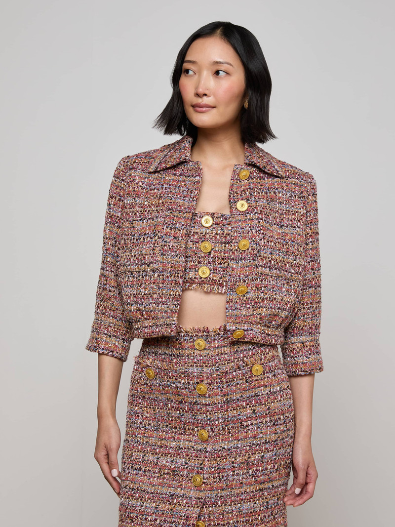 L'AGENCE Jia Tweed Jacket outlook