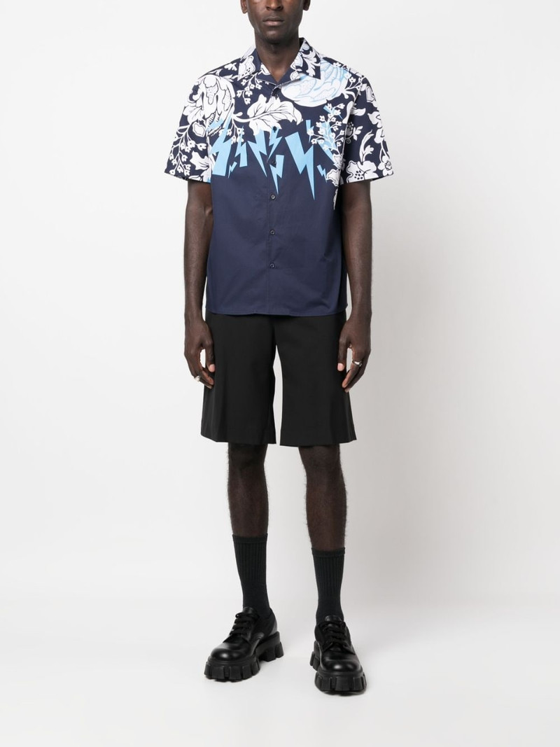 Neil Barrett mix-print short-sleeve shirt outlook