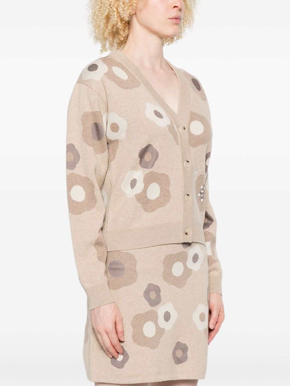floral-print button cardigan - 3