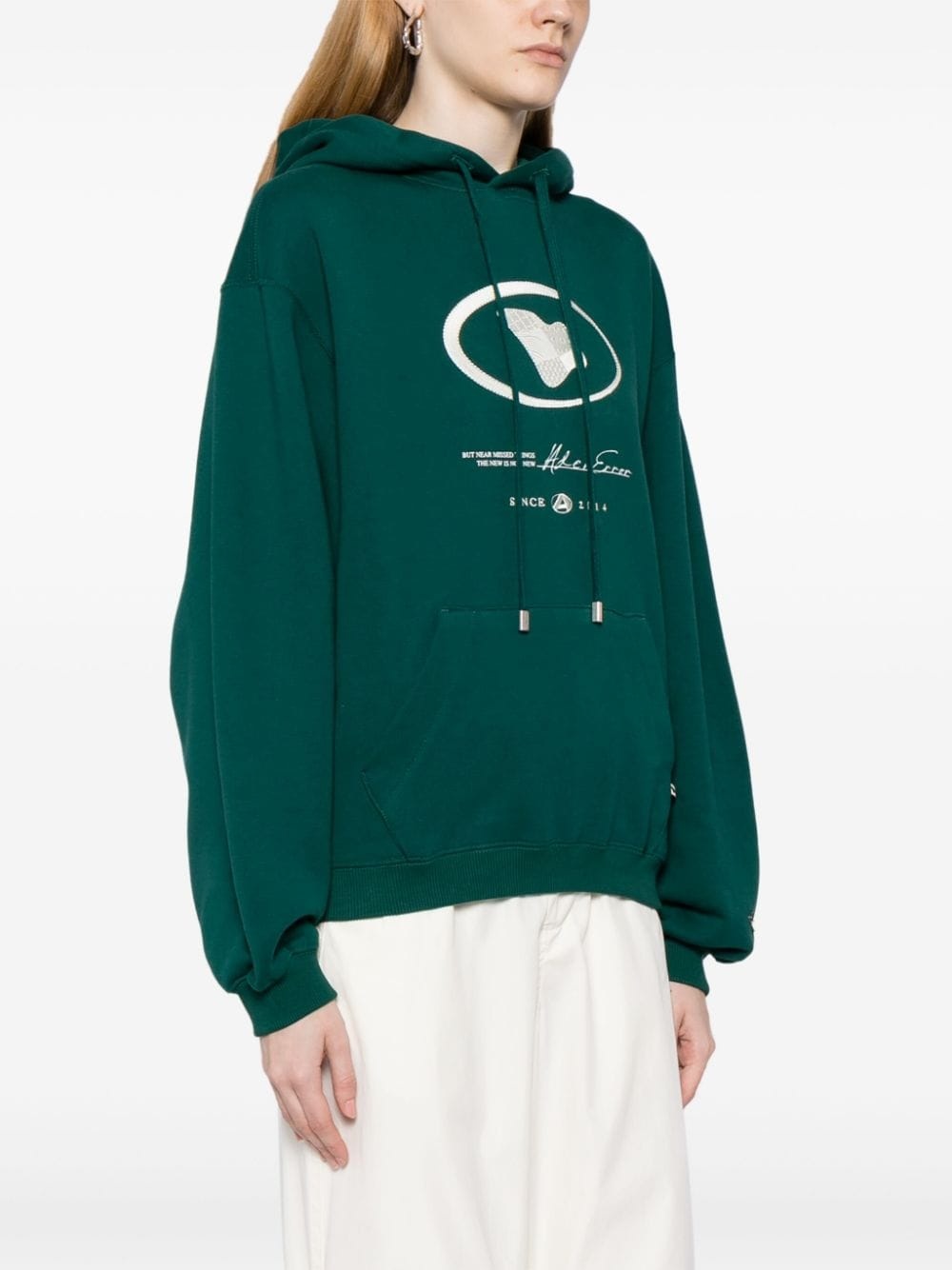 Near Missed logo-embroidered cotton hoodie - 3