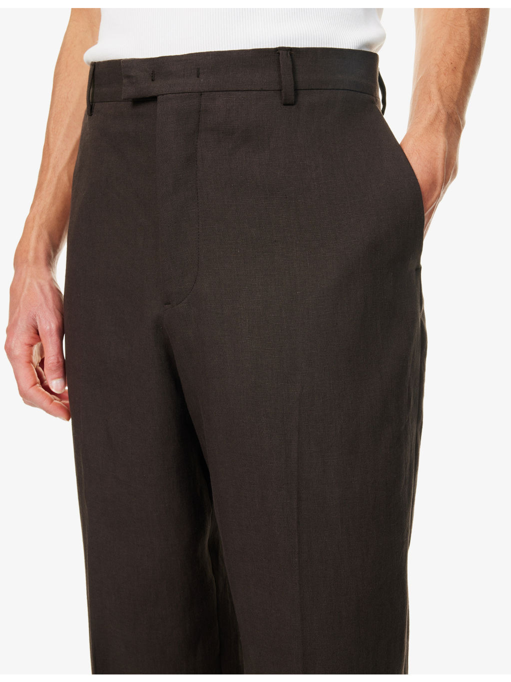 Formal Tailored Linen Trousers - 5