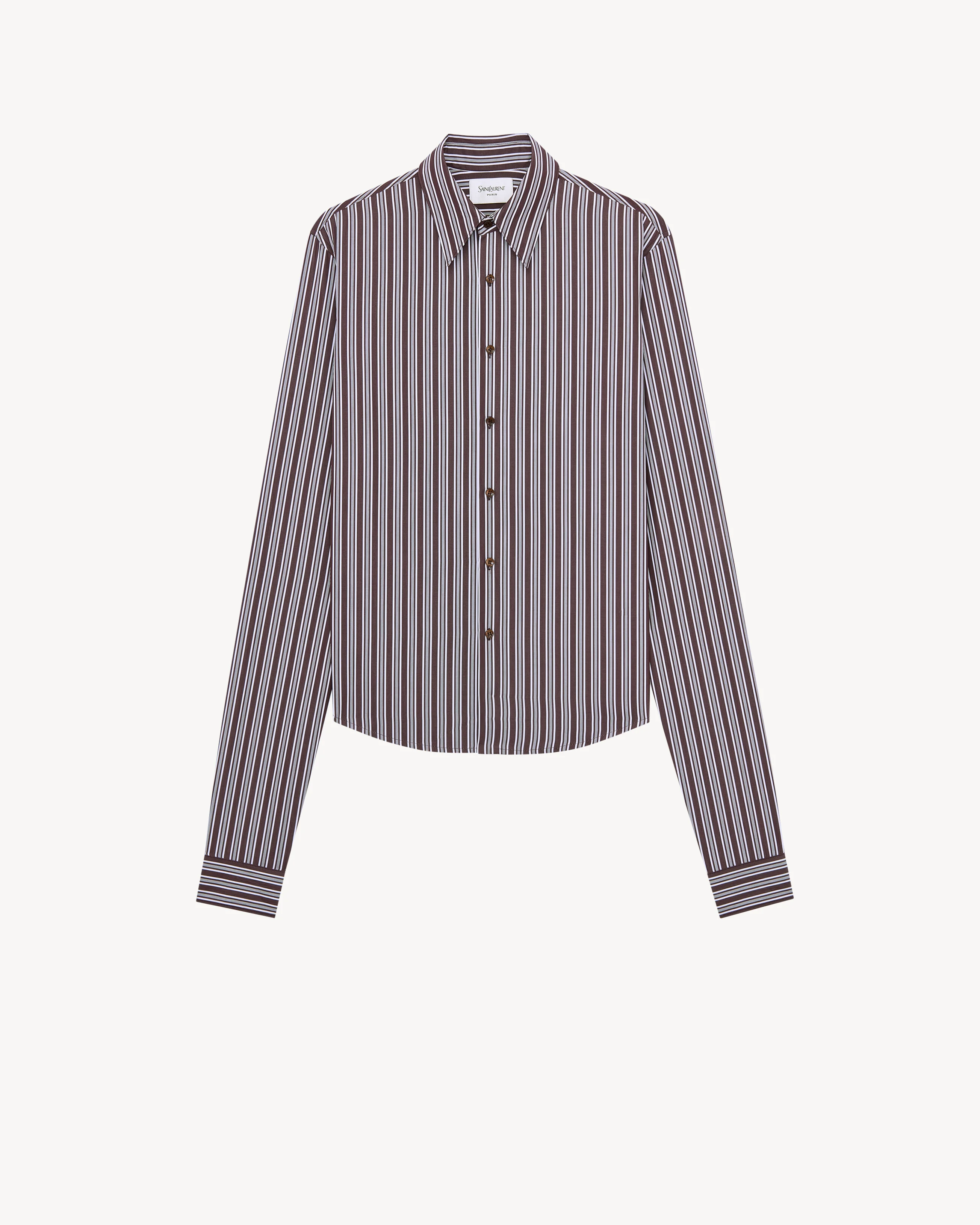 SHIRT IN STRIPED COTTON POPLIN - 1