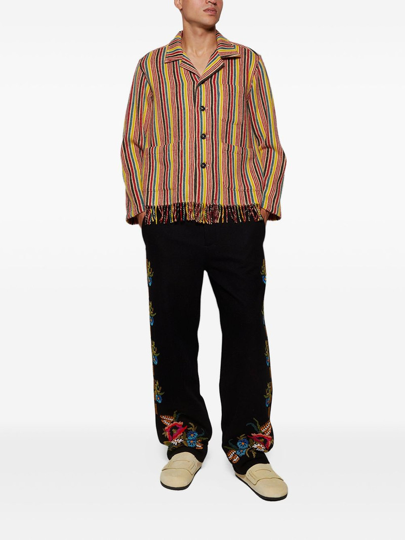 BODE striped fringed overshirt outlook