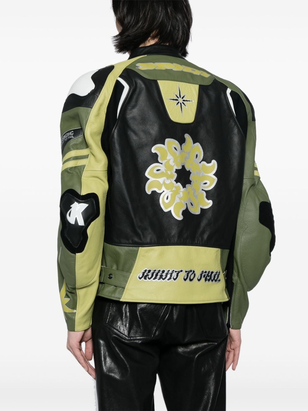 Spidi logo-print leather jacket - 4