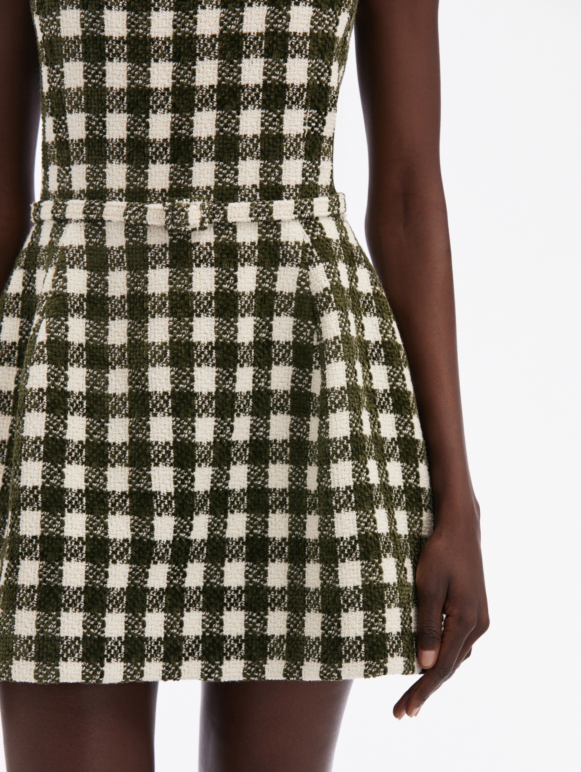 CHENILLE CHECK TWEED DRESS - 4