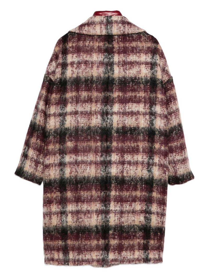 Herno checked single-breasted coat outlook