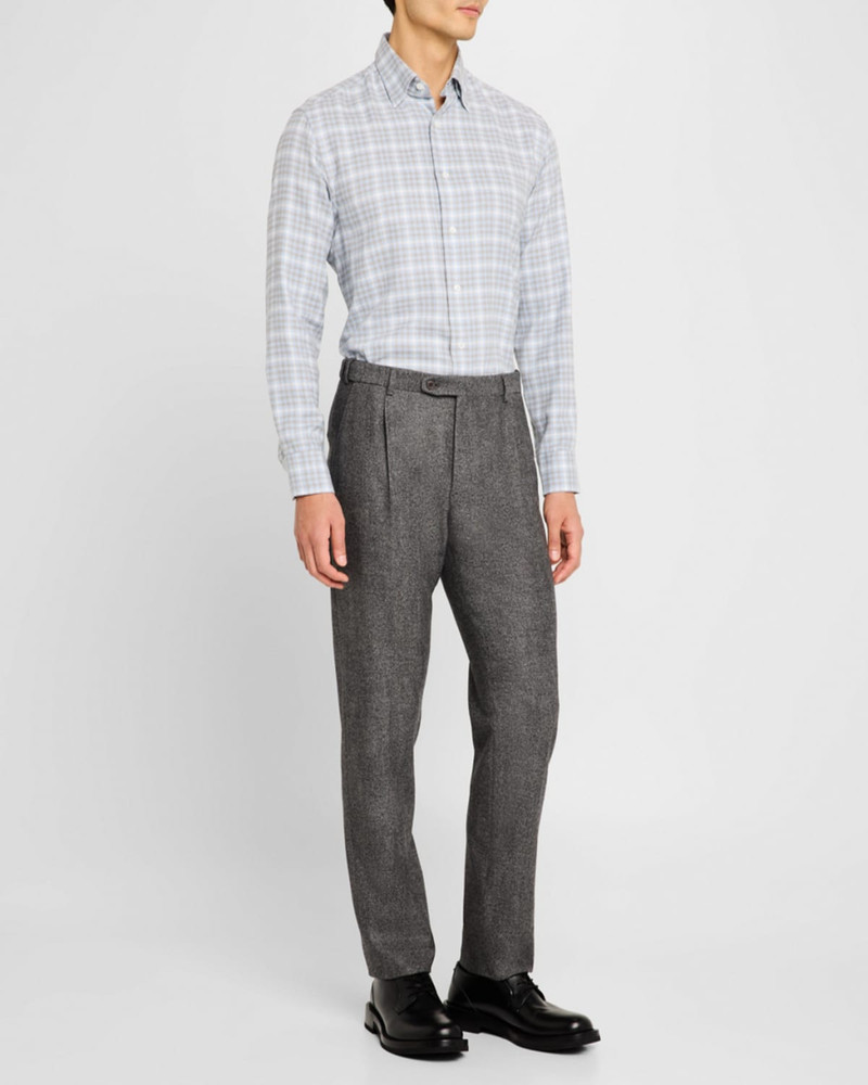 Brioni Men's Check Flannel Casual Button-Down Shirt outlook