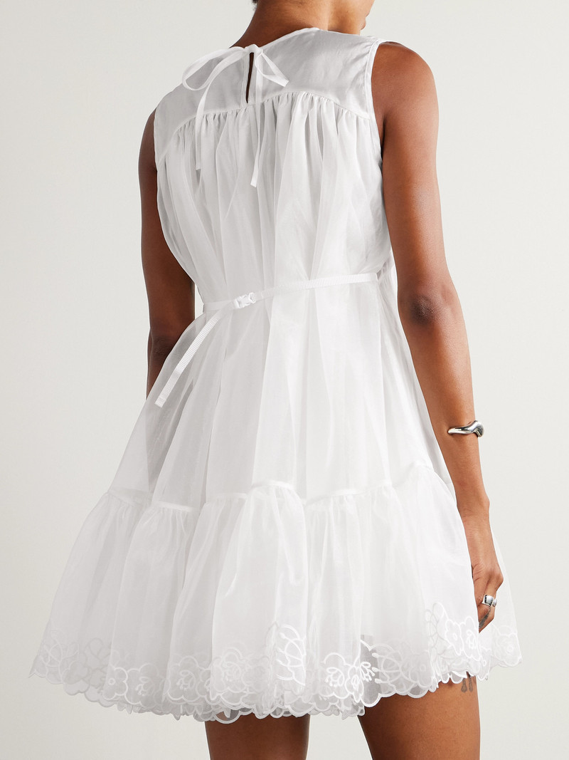 Embroidered Bow-embellished Organza Mini Dress 3