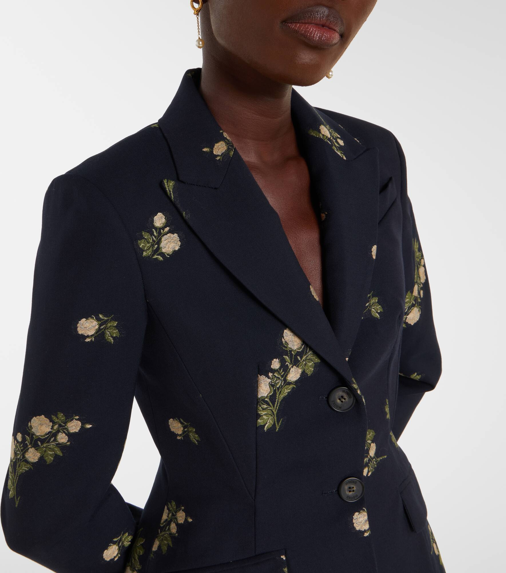 Floral jacquard blazer - 4