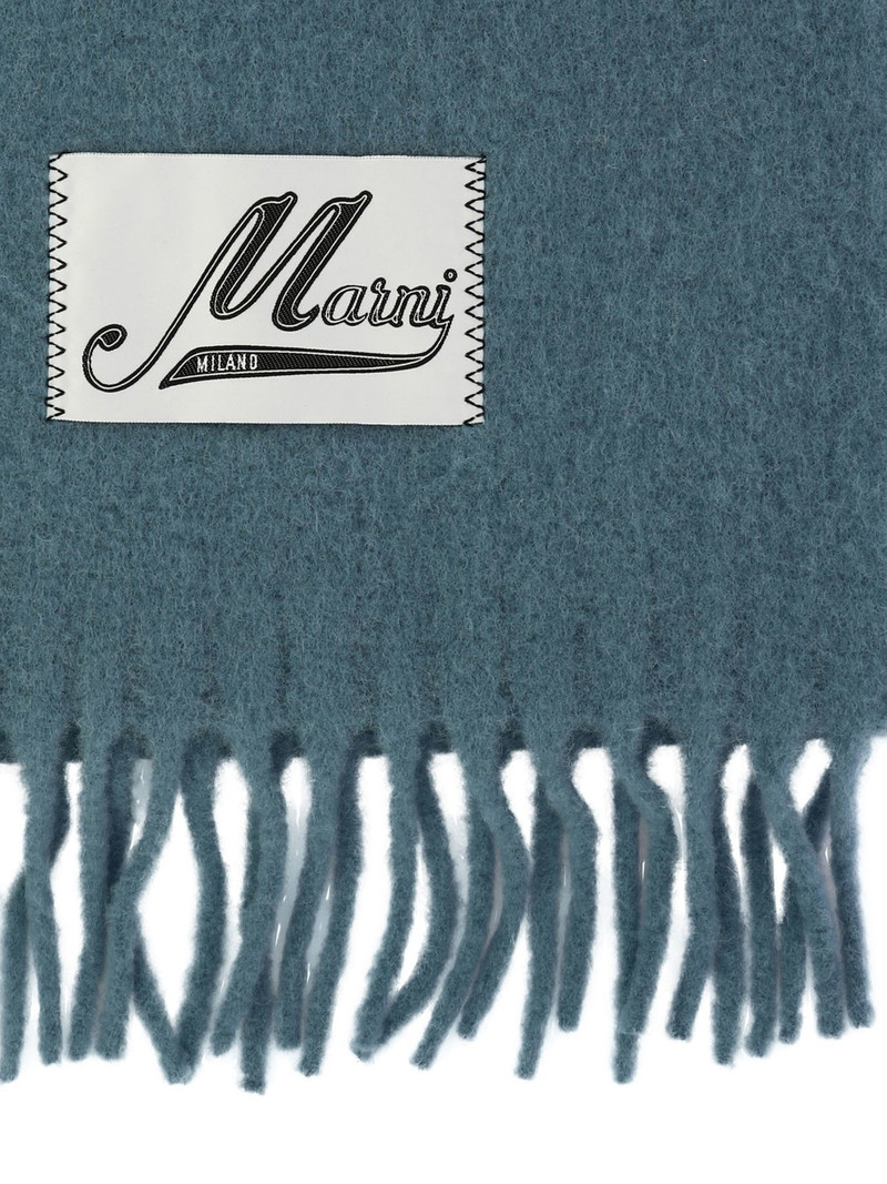 Marni Scarf With Logo Patch Scarves Light Blue outlook