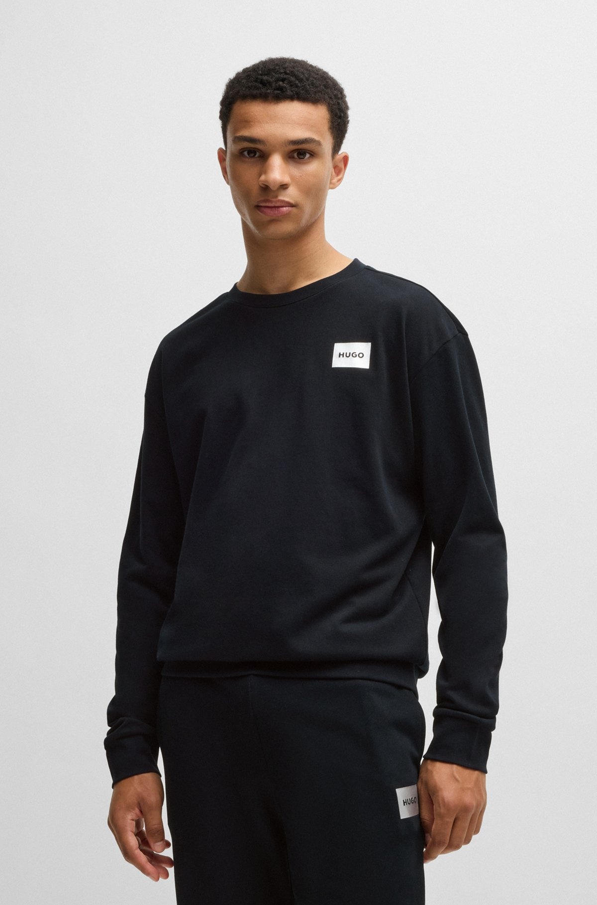RELAXED-FIT SWEATSHIRT WITH METALLIC LOGO LABEL - 2