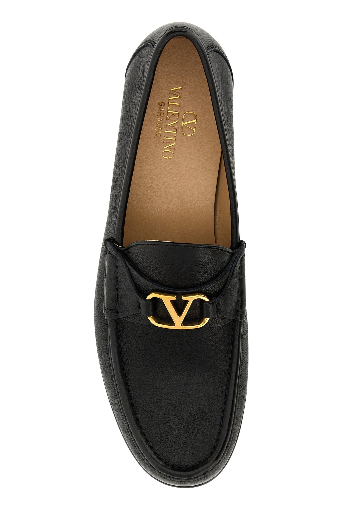 Black leather VLogo loafers - 4