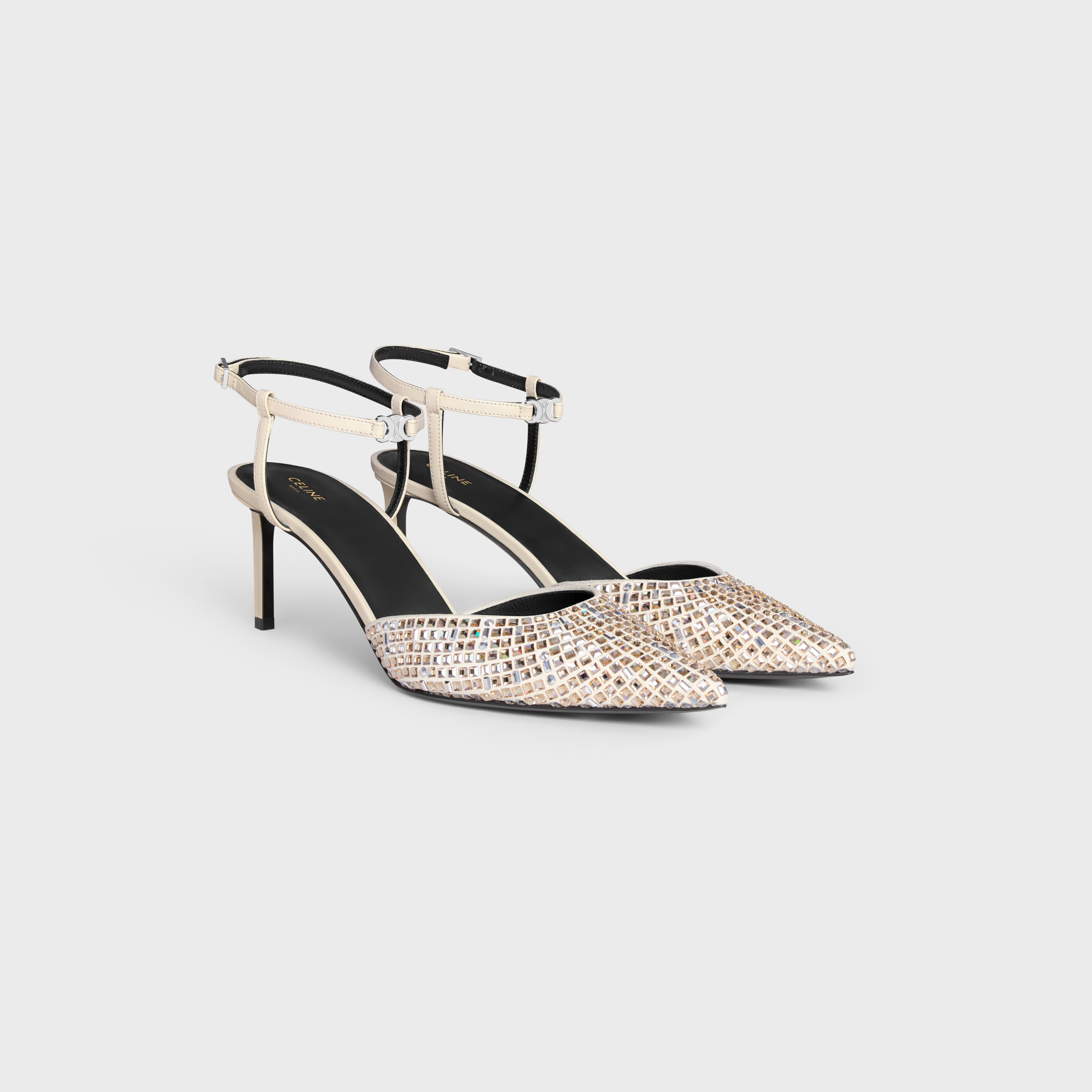 CELINE KITTEN STRAP PUMP in SUEDE GOATSKIN WITH STRASS & LAMBSKIN - 2