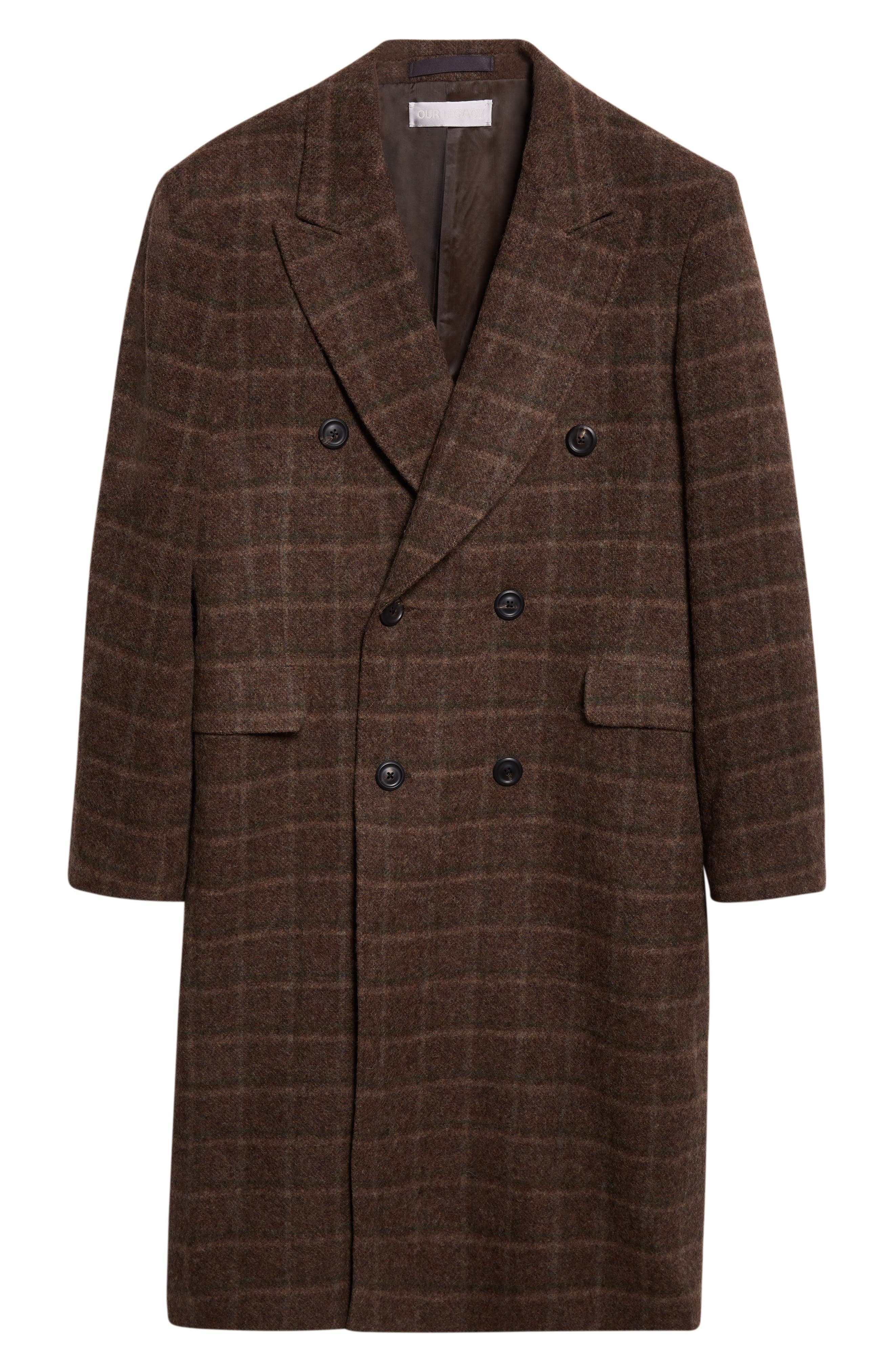 OUR LEGACY Whale Plaid Wool Coat in Dorf Check Boiled Alp Wool at Nordstrom - 6
