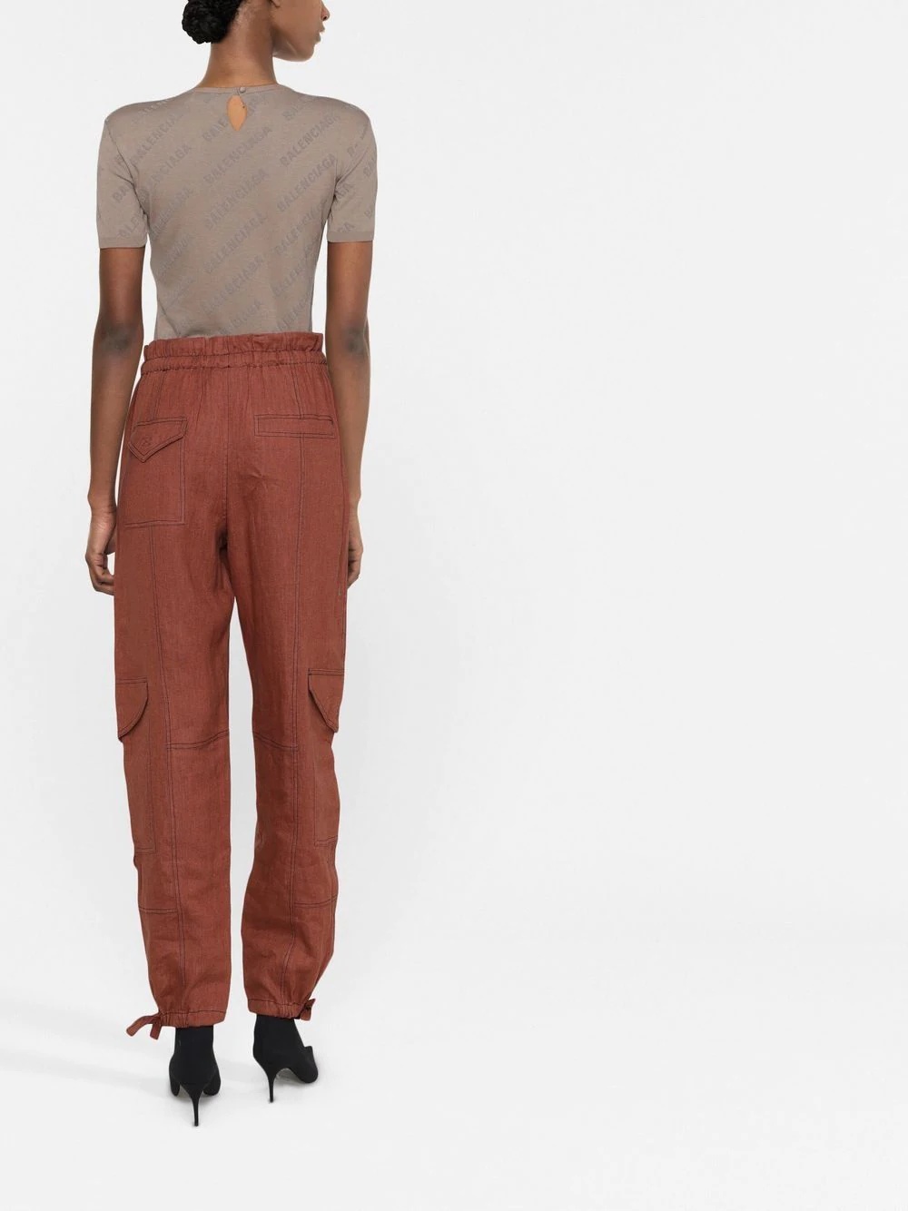 logo-print cropped knitted top - 6