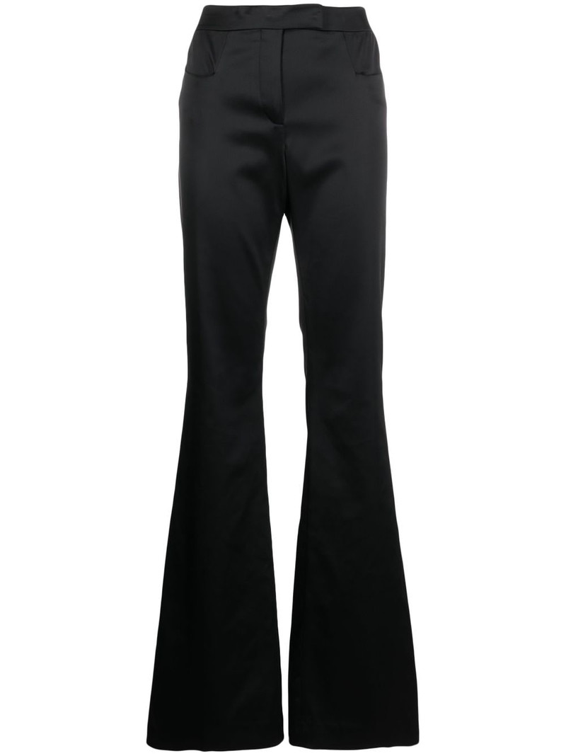 flared satin trousers 1