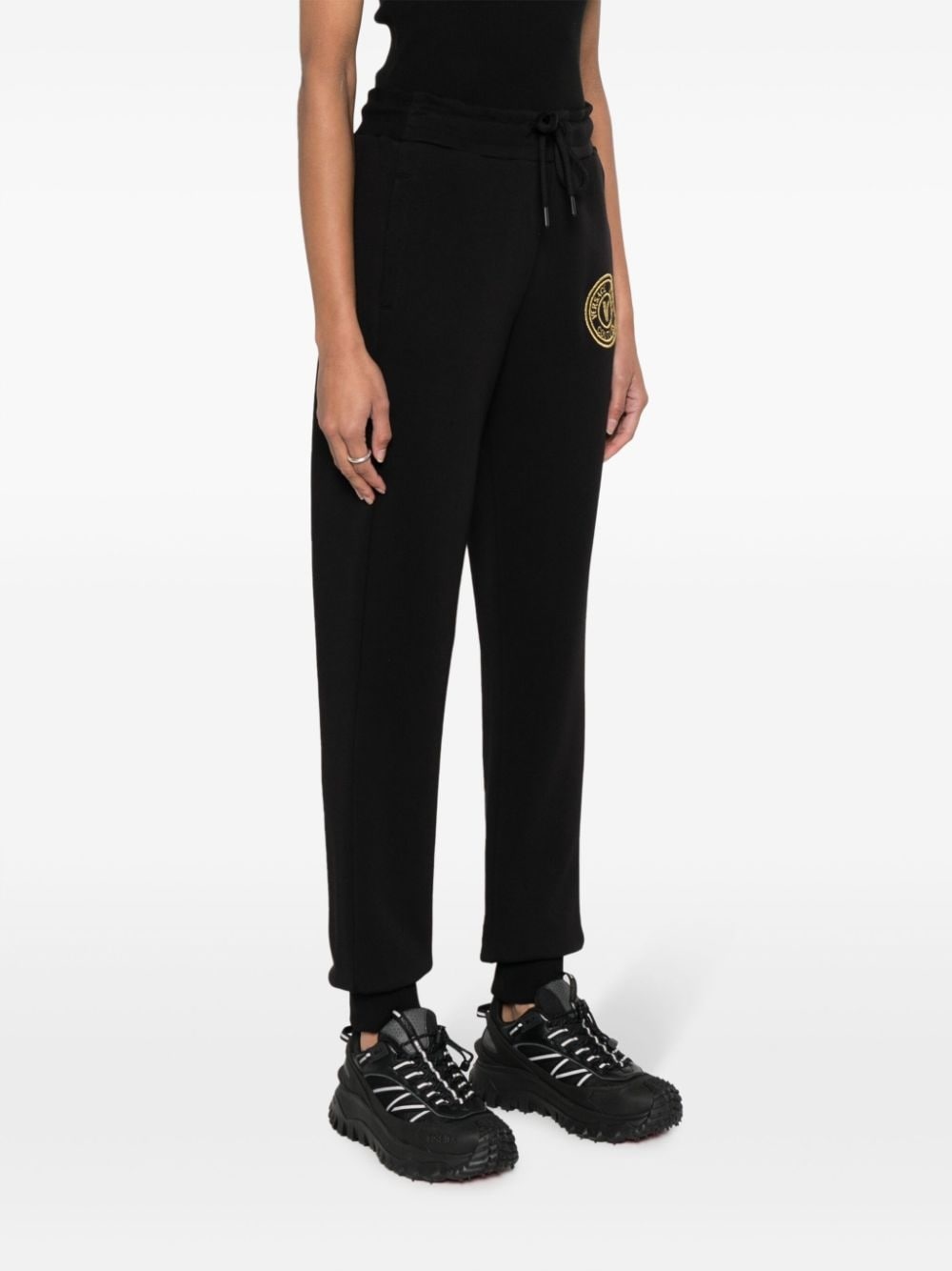 logo-embroidered cotton track pants - 3