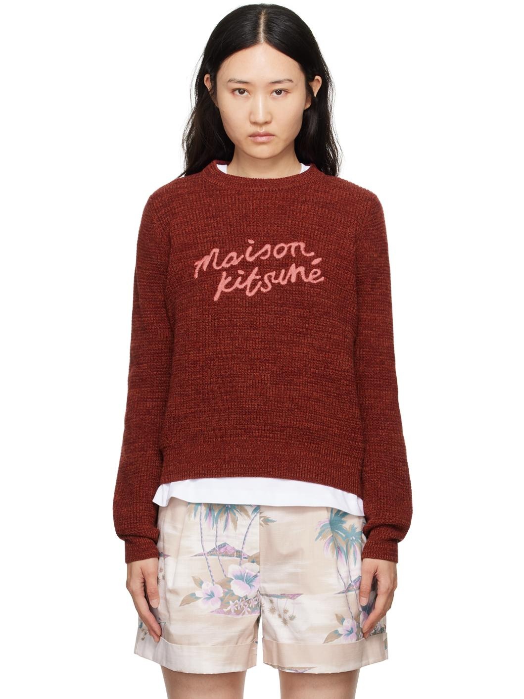 Red Handwriting Comfort Sweater - 1
