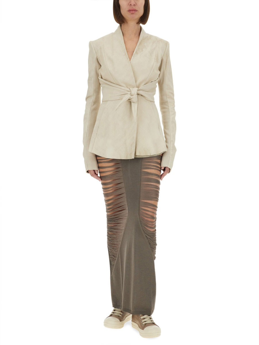 Rick Owens Women Structured Leather Jacket - 2